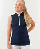 PURE GOLF Bloom2 Sleeveless Polo 031 Navy