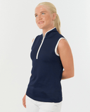 PURE GOLF Bloom2 Sleeveless Polo 031 Navy