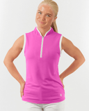 PURE GOLF Bloom2 Sleeveless Polo 031 Azalea