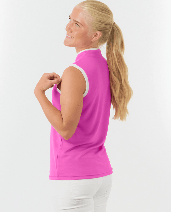 PURE GOLF Bloom2 Sleeveless Polo 031 Azalea