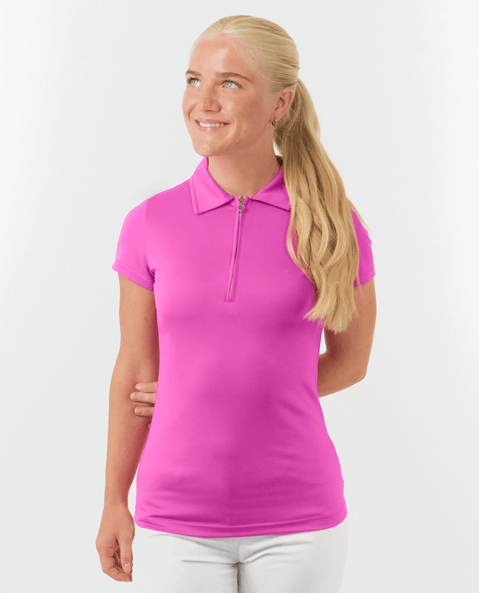 PURE GOLF Thrive Cap Sleeve Polo 051 Azalea