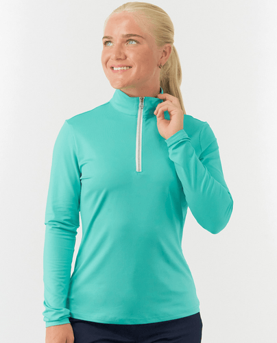 PURE GOLF Tranquility2 Mid-Zip Top 445 Ocean Blue