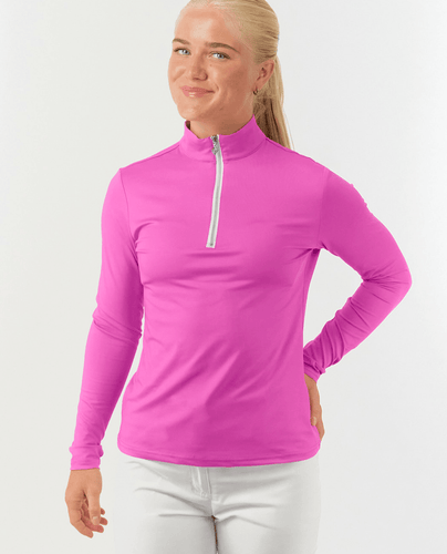 PURE GOLF Tranquility2 Mid-Zip Top 445 Azalea