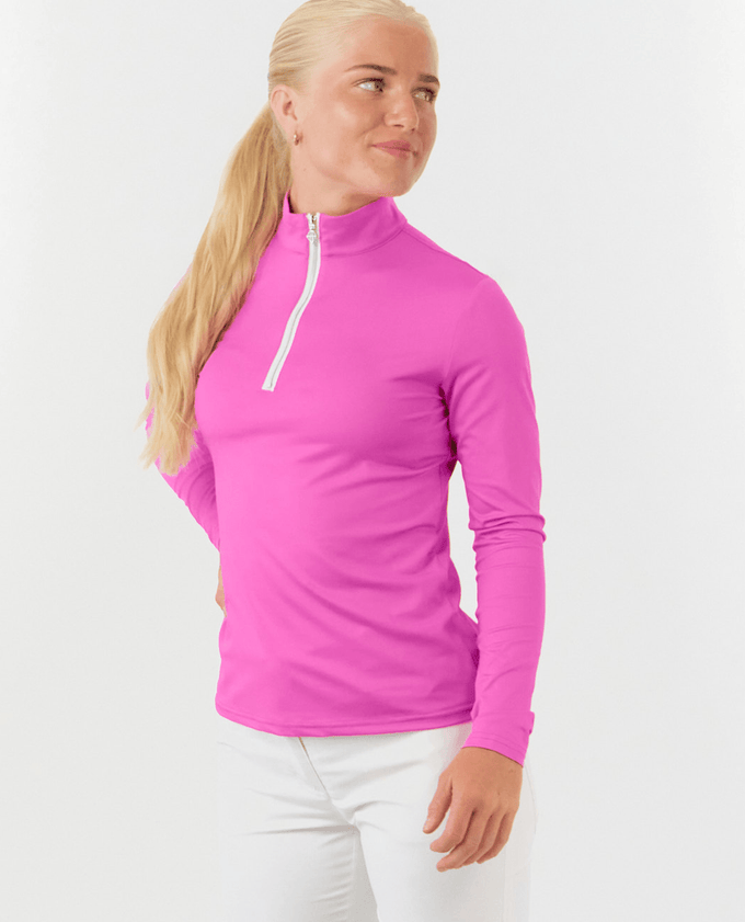 PURE GOLF Tranquility2 Mid-Zip Top 445 Azalea