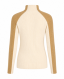 SWING OUT SISTER Rebecca Ribbed Knit Caramel & Parchment
