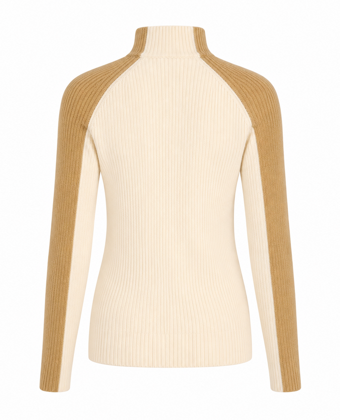 SWING OUT SISTER Rebecca Ribbed Knit Caramel & Parchment