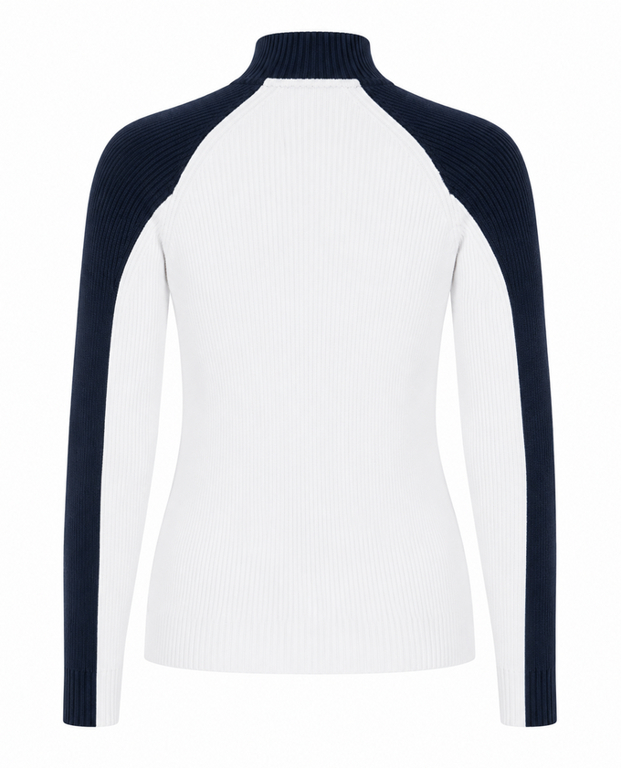SWING OUT SISTER Rebecca Ribbed Knit Navy & White