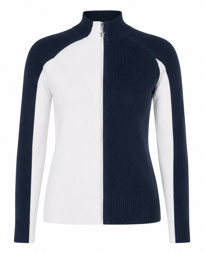 SWING OUT SISTER Rebecca Ribbed Knit Navy & White