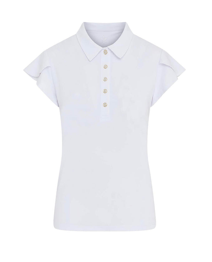SWING OUT SISTER Summer Breeze Cap Sleeve Polo White