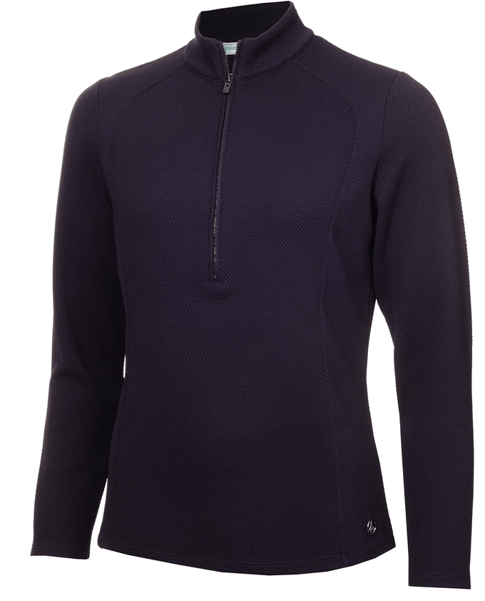 SIZE 14 - GREEN LAMB Neve Zip Neck Top 023 Navy