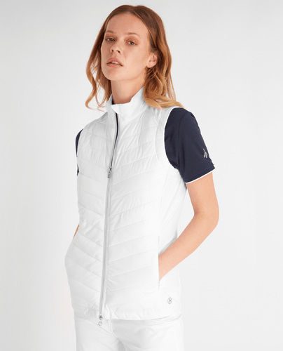 GREEN LAMB Noelle Quilted Vest with Stretch Back 026 White