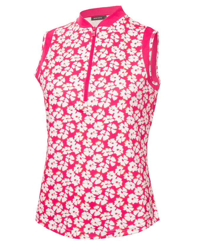 GREEN LAMB Odessa Sleeveless Polo 068 Carnation Print