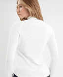 GREEN LAMB Olive Zip Neck Textured Long Sleeve Top 076 White