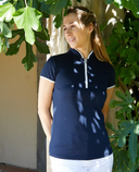 PURE GOLF Bloom2 Cap Sleeve Polo 030 Navy