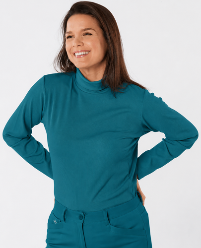 SWING OUT SISTER Natasha Brushed Roll Neck Crystal Teal