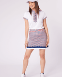 SWING OUT SISTER Zest Pique Pattern Cap Sleeve Polo Jumping Beans