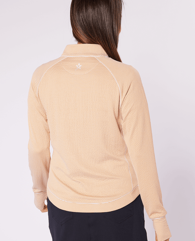 SWING OUT SISTER Lottie Elite Stripe 1/4 Zip Top Gold & White