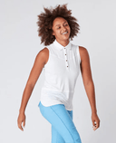 SWING OUT SISTER Amelie Sleeveless Polo White