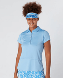 SWING OUT SISTER Amelie Cap Sleeve Polo Tranquil Blue