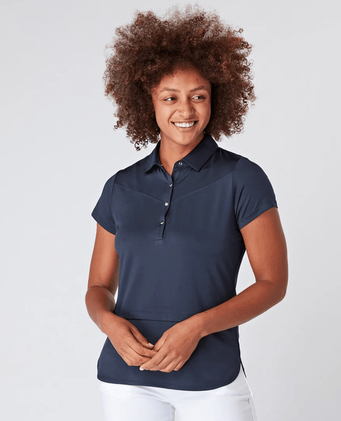 SWING OUT SISTER Amelie Cap Sleeve Polo Navy
