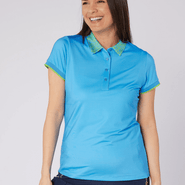 SWING OUT SISTER Luca Cap Sleeve Polo Ocean Bloom - S / Ocean Bloom
