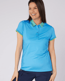 SWING OUT SISTER Luca Cap Sleeve Polo Ocean Bloom