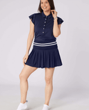 SWING OUT SISTER Summer Breeze Cap Sleeve Polo Navy