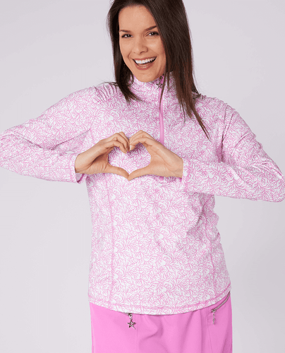 SWING OUT SISTER Sunshine 1/4 Zip Coral Whisper