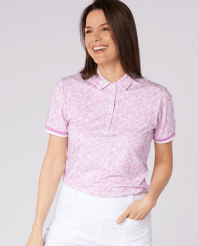 SWING OUT SISTER Dior Elite Cap Sleeve Polo Coral Whisper