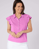 SWING OUT SISTER Summer Breeze Cap Sleeve Polo Super Pink