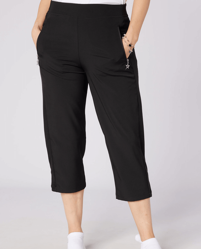 SWING OUT SISTER Rita Pull On Lightweight Capri Black