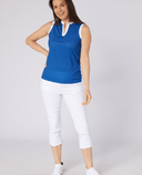 SWING OUT SISTER Louise Elite Sleeveless Polo True Blue