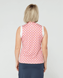 SWING OUT SISTER Cecily Sleeveless Polo Lush Pink & Mandarin