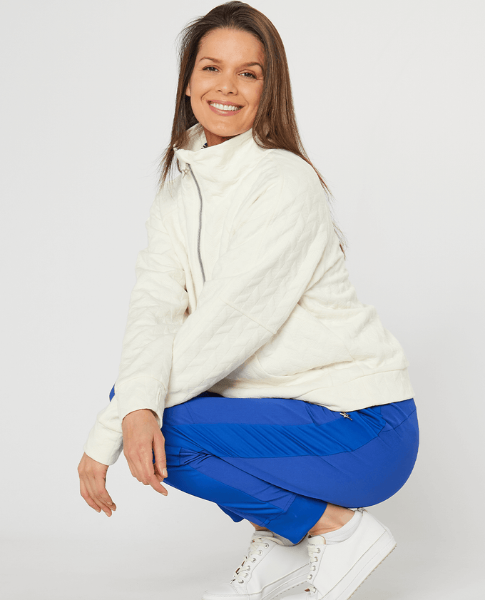 SWING OUT SISTER Hazel Padded 1/4 Zip Lined Jumper Winter White