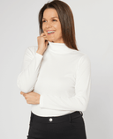 SWING OUT SISTER Nia Ribbed Winter Roll Neck Winter White