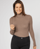 SWING OUT SISTER Nia Ribbed Winter Roll Neck Walnut Whip