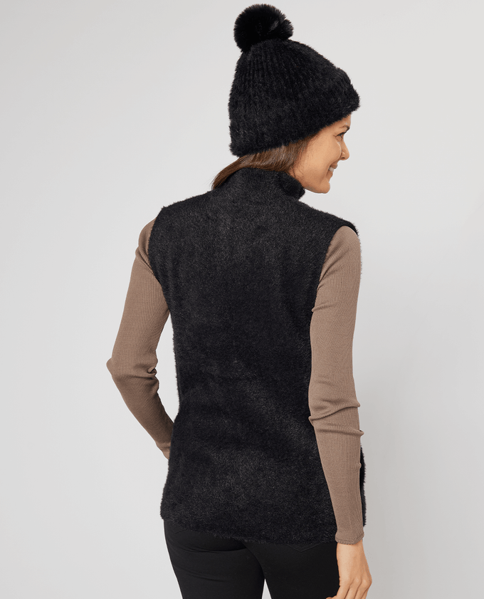 SWING OUT SISTER Leo Knit Vest Pitch Black