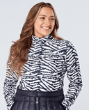 SWING OUT SISTER Ada Roll Neck Navy & White Pattern