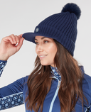 SWING OUT SISTER Polly Peak Bobble Hat Twilight Blue