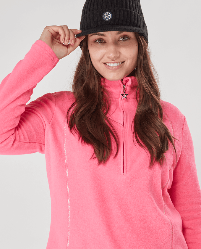 SWING OUT SISTER Bonny Fleece 1/4 Zip Neon Pink