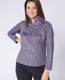 SWING OUT SISTER Stardust Brushed 1/4 Zip Top Ultimate Grey