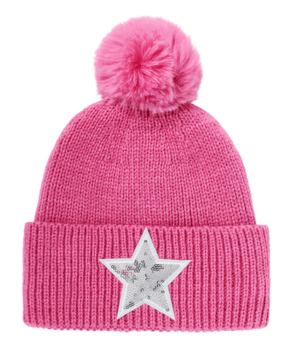 SWING OUT SISTER Star Bobble Hat Neon Pink