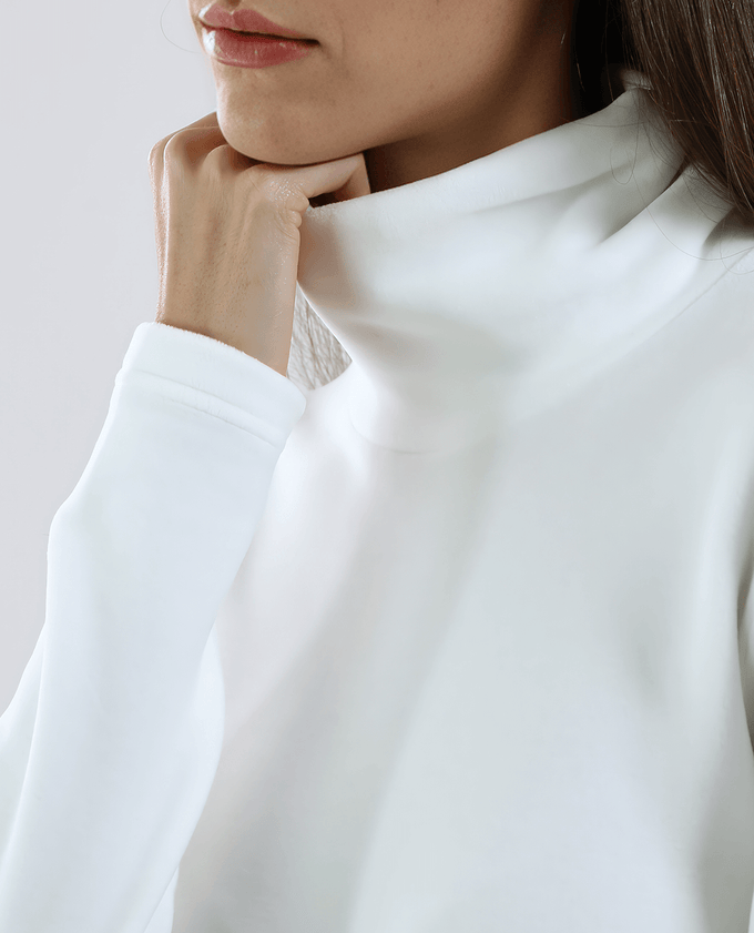CHERVO Traffic Thermal Fleece Turtleneck Winter White