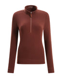 CHERVO Trinidad Soft Fleece Zip Neck Panama Cioccolato