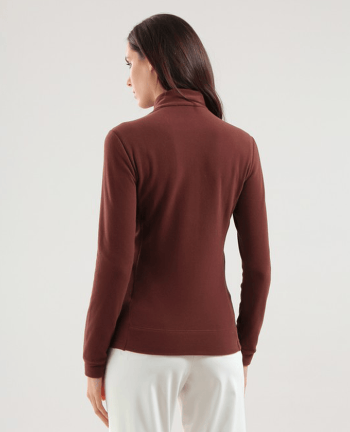 CHERVO Trinidad Soft Fleece Zip Neck Panama Cioccolato
