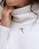 CHERVO Taffy Soft Fleece Turtle Neck Panama White