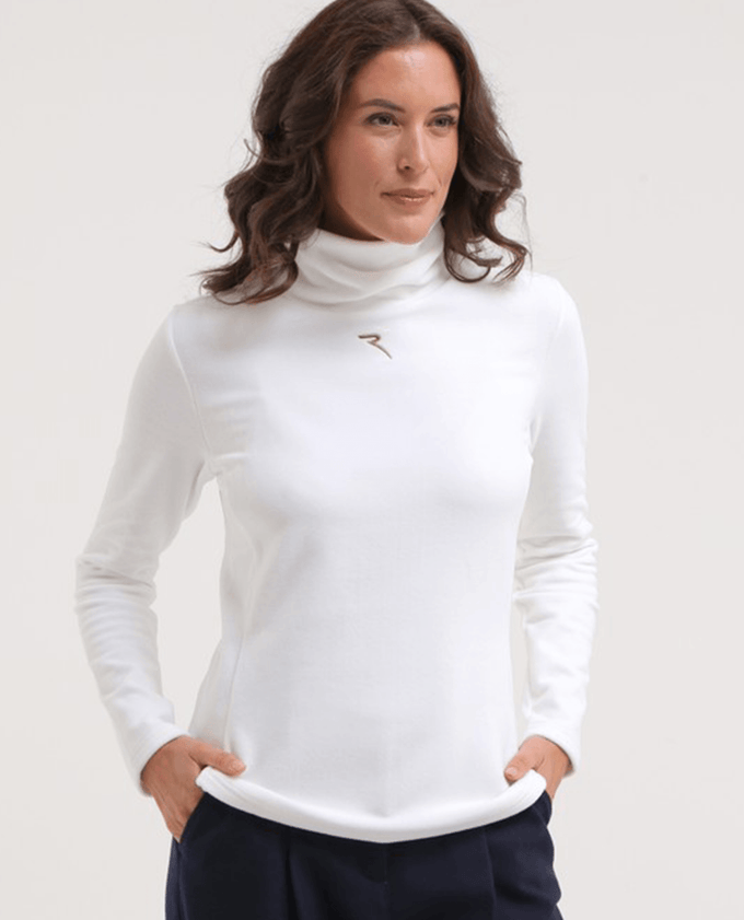 CHERVO Taffy Soft Fleece Turtle Neck Panama White