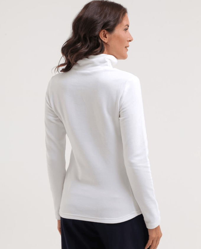 CHERVO Taffy Soft Fleece Turtle Neck Panama White