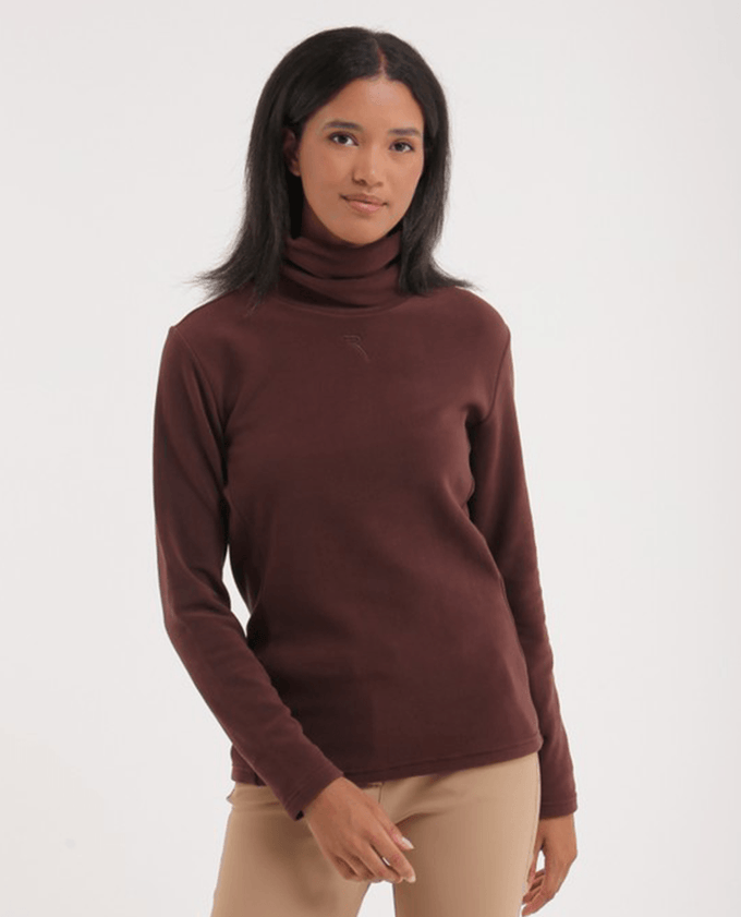 CHERVO Taffy Soft Fleece Turtle Neck Cioccolato