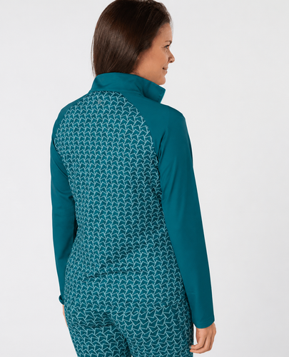 SWING OUT SISTER Heidi 1/4 Zip Fleeced Mid Layer Megabyte Teal